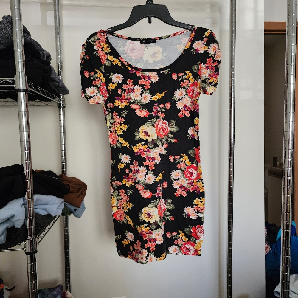 Floral Black Dress